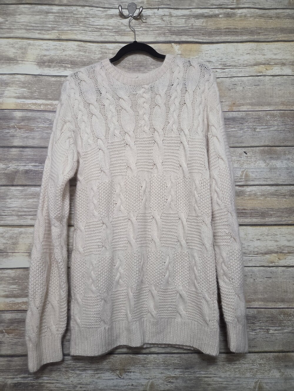 TSE Cashmere 100% Cashmere Cream Chunky Knit Tunic Pullover Sweater Size Small